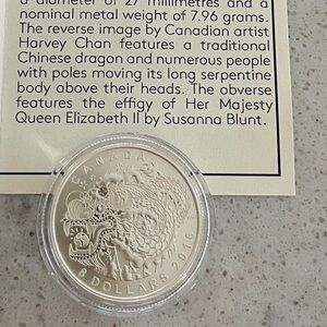 This coin is 99.99% pure silver, with a diameter of 27 millimetres.